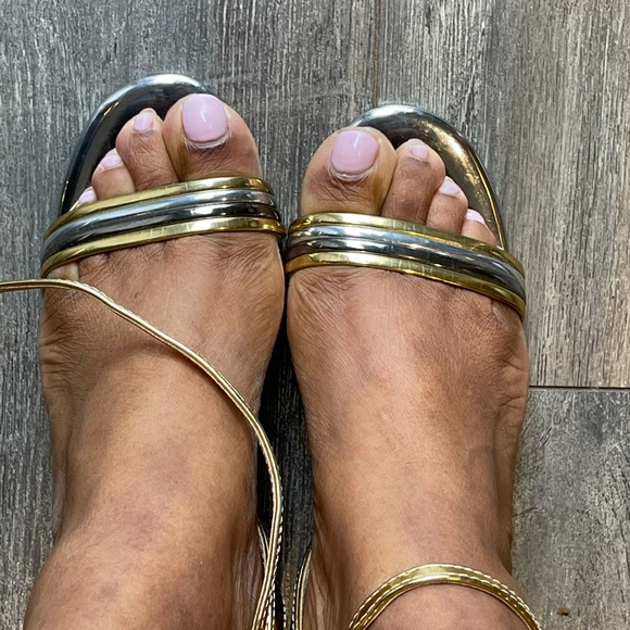 ankle strap 3-color (metallic gold silver) sandal - Picture 7 of 11